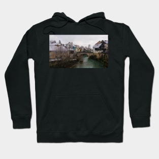 Snowy Skofja Loka in Slovenia Hoodie